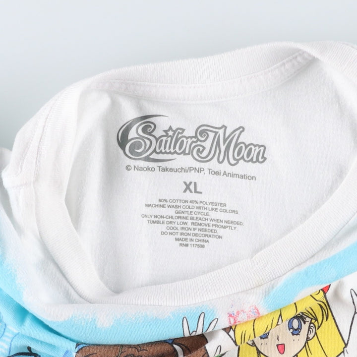 SAILOR MOON Sailor Moon Anime Character Print T-Shirt Men's XL cotton white type Vintage Second Hand