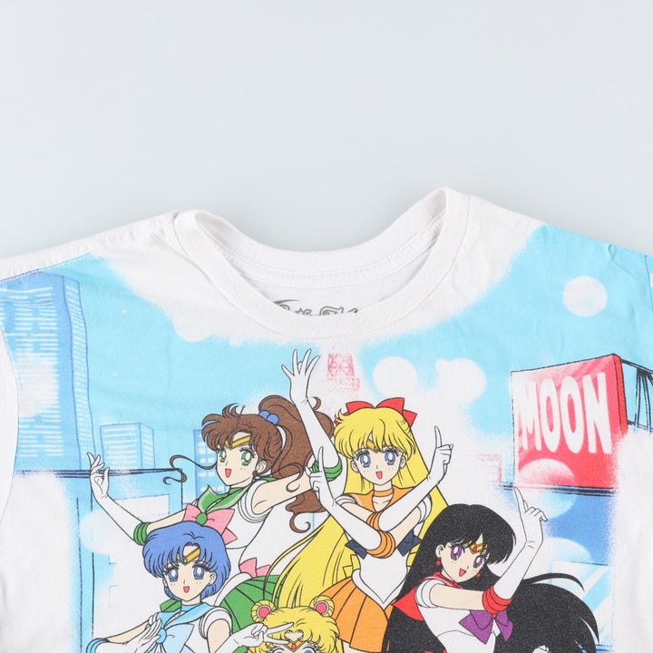 SAILOR MOON Sailor Moon Anime Character Print T-Shirt Men's XL cotton white type Vintage Second Hand