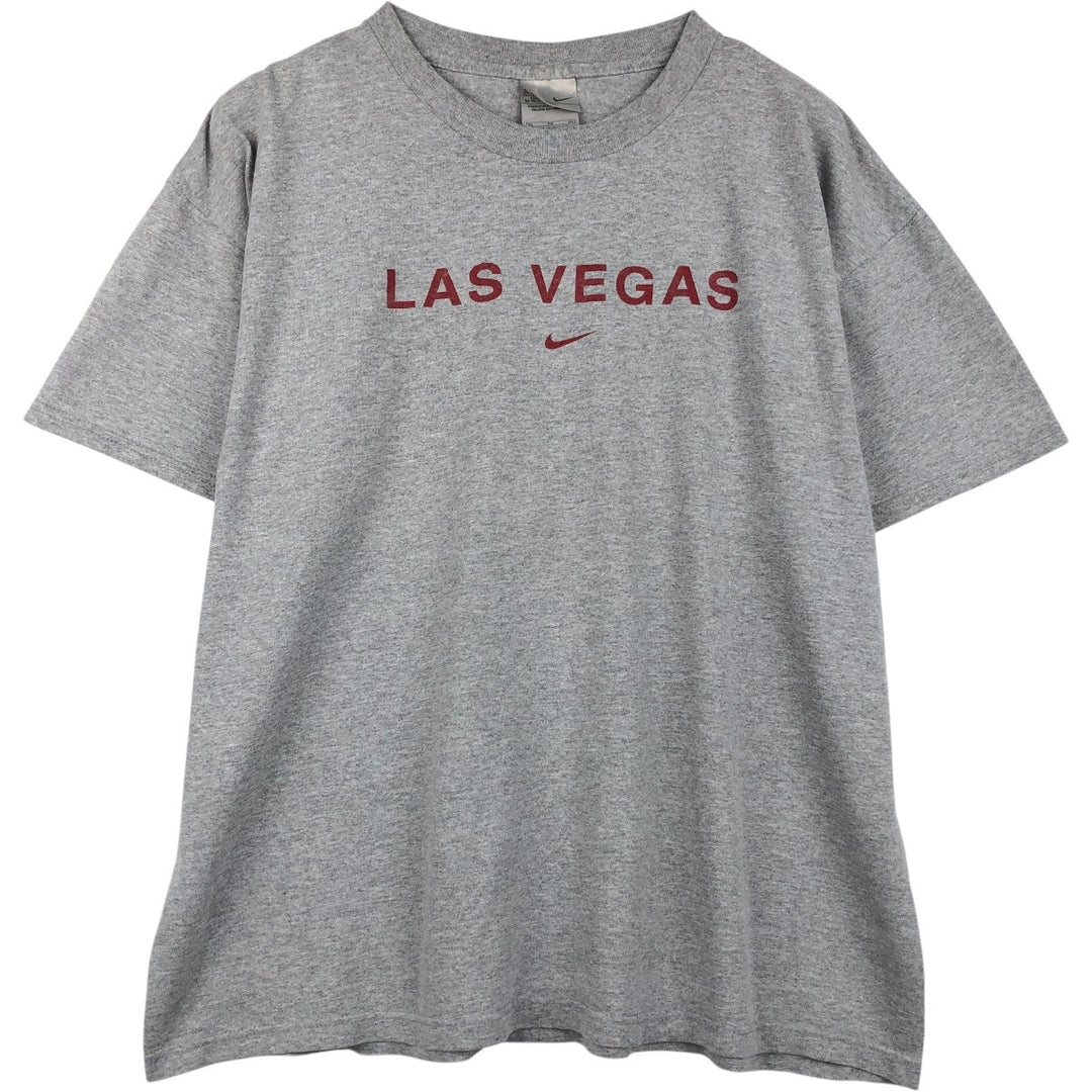 00'S Nike Sports Print T-shirt Men's XL size cotton gray type Vintage Second Hand