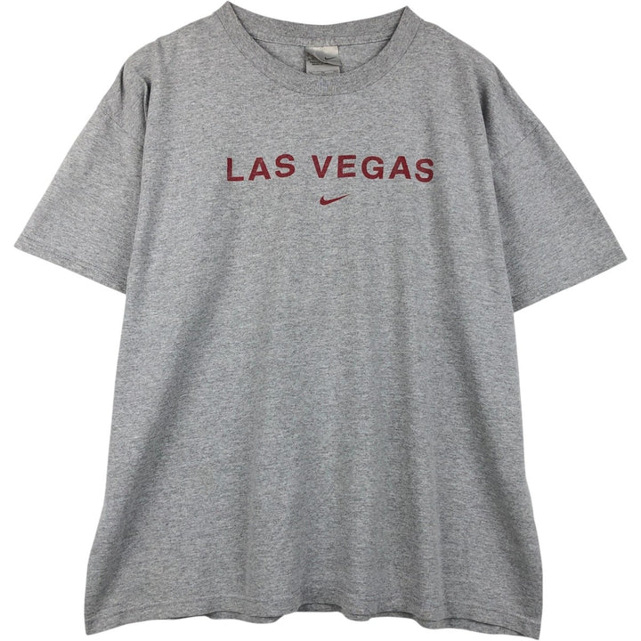 00'S Nike Sports Print T-shirt Men's XL size cotton gray type Vintage Second Hand