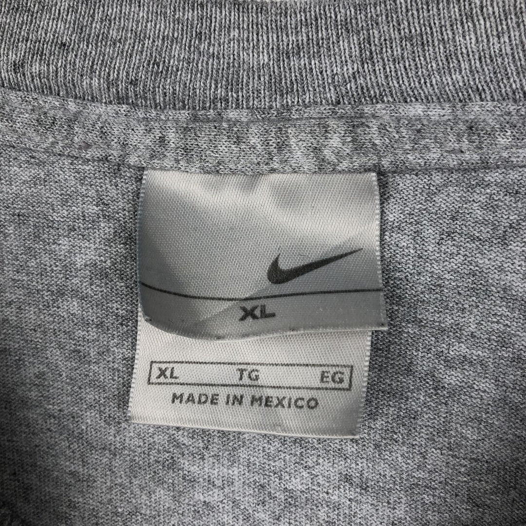 00'S Nike Sports Print T-shirt Men's XL size cotton gray type Vintage Second Hand
