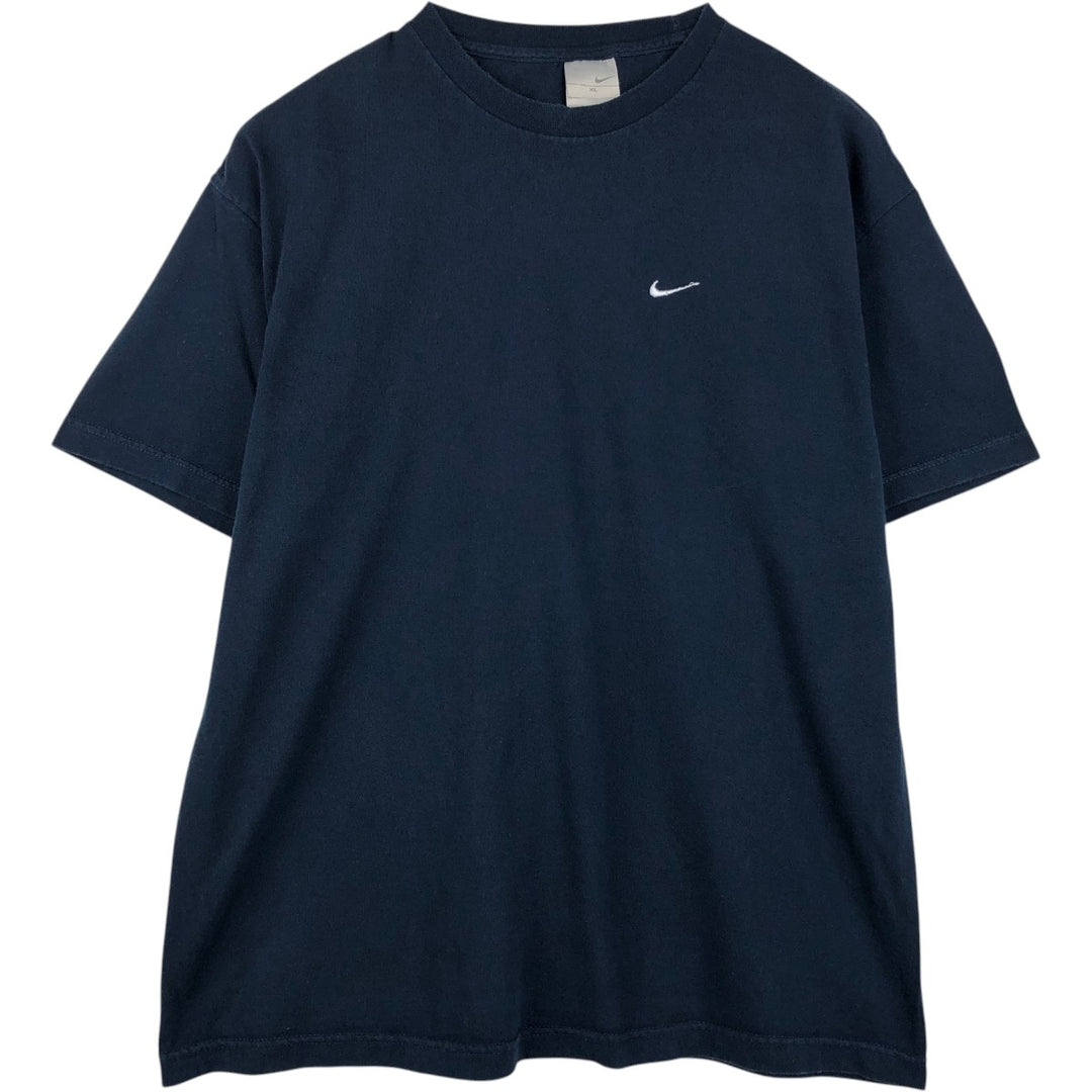00'S Nike One Point Logo T-shirt Men's XL cotton navy blue type Vintage Second Hand