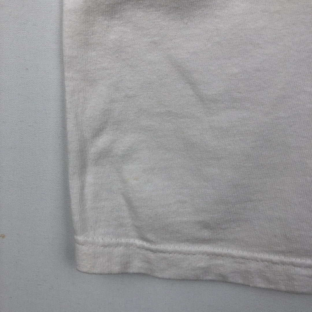 90s-00'S Adidas two-tone logo print T-shirt, made in USA, men's size L equivalent. cotton white type Vintage Second Hand