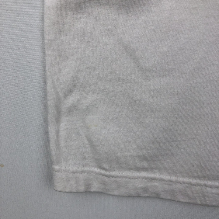 90s-00'S Adidas two-tone logo print T-shirt, made in USA, men's size L equivalent. cotton white type Vintage Second Hand
