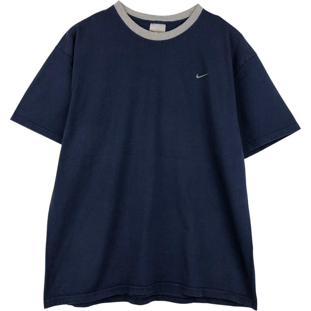 00'S Nike One Point Logo T-shirt Men's XL cotton navy blue type Vintage Second Hand