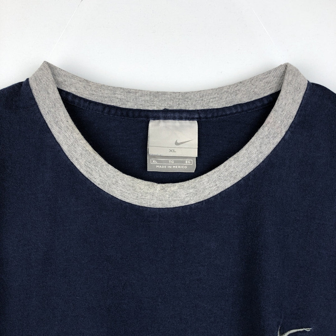 00'S Nike One Point Logo T-shirt Men's XL cotton navy blue type Vintage Second Hand