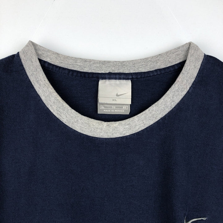 00'S Nike One Point Logo T-shirt Men's XL cotton navy blue type Vintage Second Hand