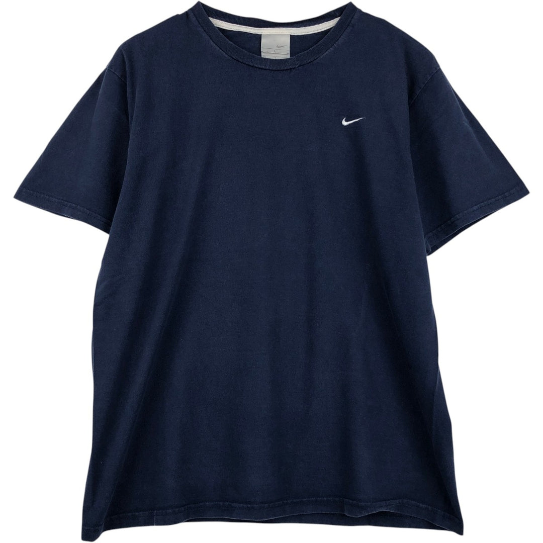 00'S Nike One Point Logo T-shirt Men's L size cotton navy blue type Vintage Second Hand