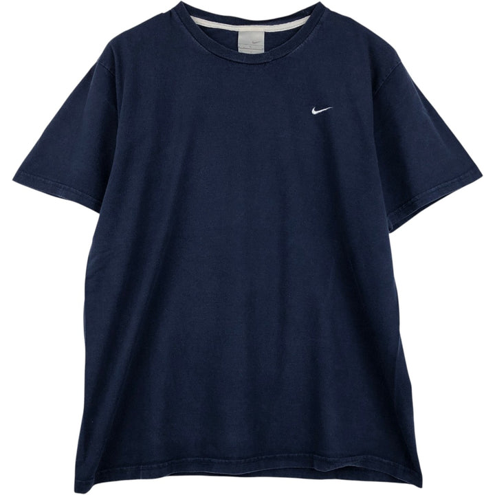 00'S Nike One Point Logo T-shirt Men's L size cotton navy blue type Vintage Second Hand