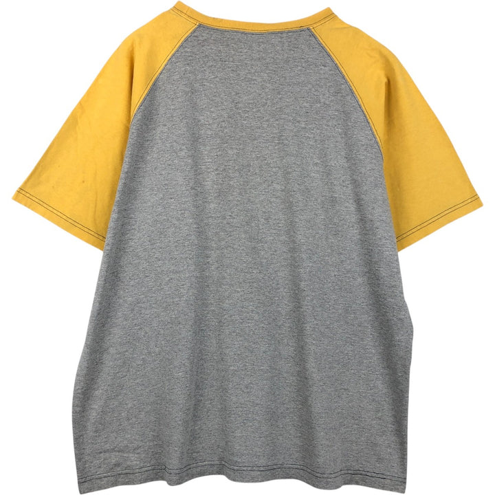 2000'S Nike Two-Tone Logo Print T-Shirt, Made in Canada, Men's Size XL (approx.) cotton gray type Vintage Second Hand
