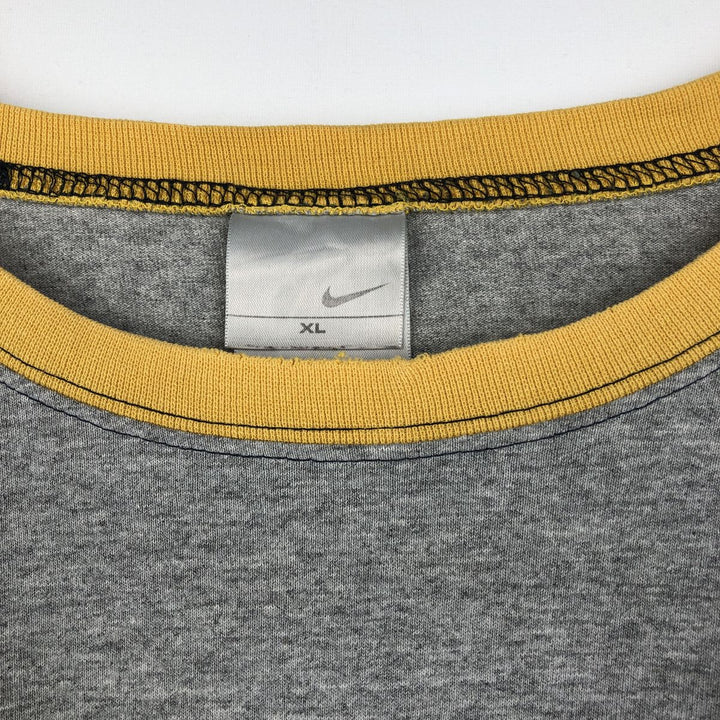2000'S Nike Two-Tone Logo Print T-Shirt, Made in Canada, Men's Size XL (approx.) cotton gray type Vintage Second Hand