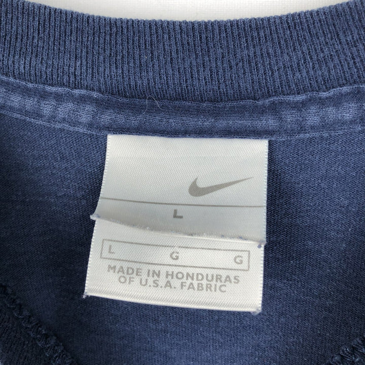 00'S Nike logo print T-shirt, men's size L cotton navy blue type Vintage Second Hand