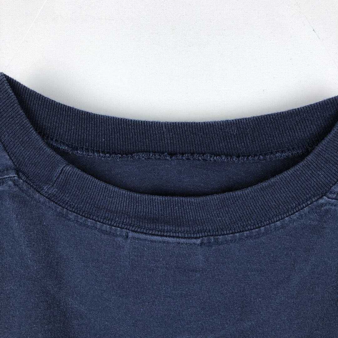 00'S Nike logo print T-shirt, men's size L cotton navy blue type Vintage Second Hand