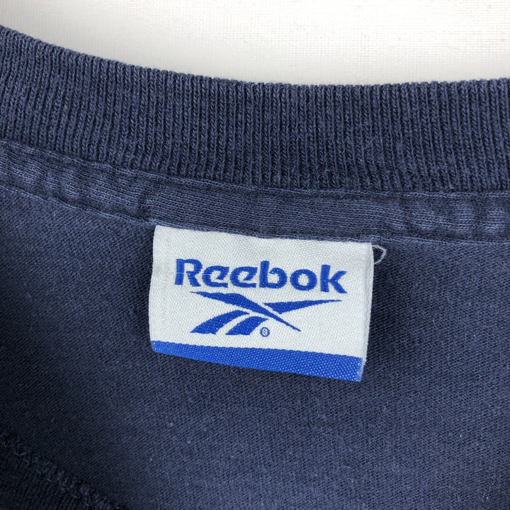 90'S Reebok Logo T-Shirt, Made in USA, Men's Size L (approx.), Vintage cotton navy blue type Vintage Second Hand