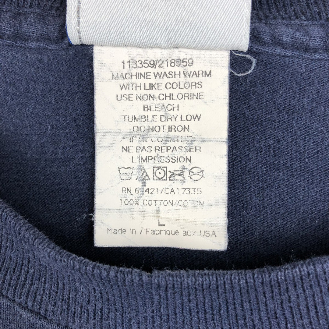 90'S Reebok Logo T-Shirt, Made in USA, Men's Size L (approx.), Vintage cotton navy blue type Vintage Second Hand