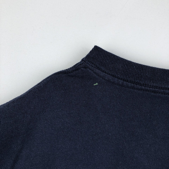 90'S Reebok Logo T-Shirt, Made in USA, Men's Size L (approx.), Vintage cotton navy blue type Vintage Second Hand