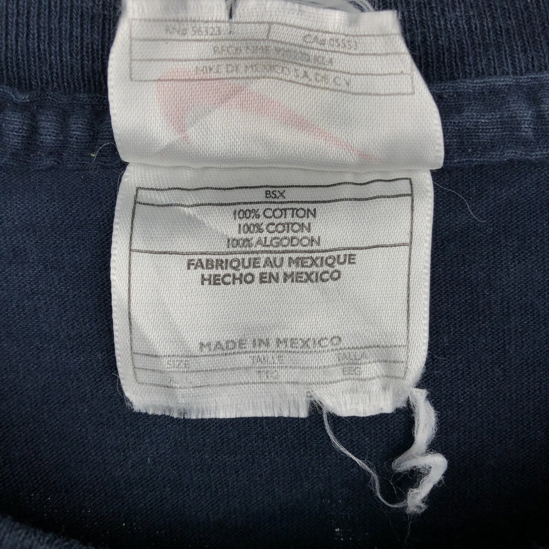 90'S Nike logo print T-shirt, men's XXL size, vintage cotton navy blue type Vintage Second Hand