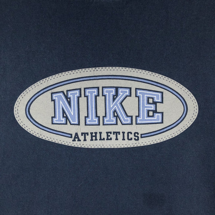 90'S Nike logo print T-shirt, men's XXL size, vintage cotton navy blue type Vintage Second Hand