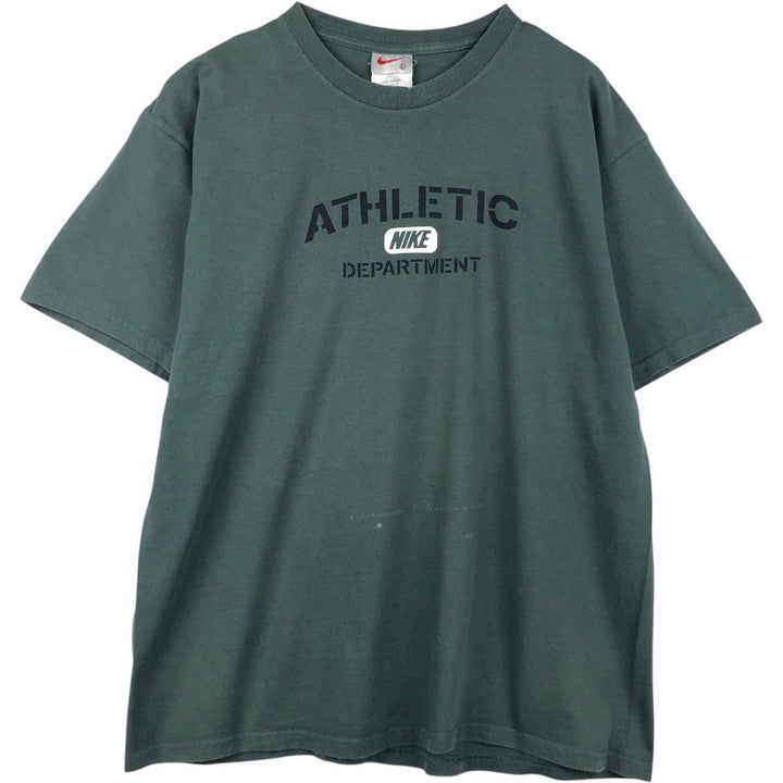 90'S Nike Logo Print T-Shirt, Men's Size L, Vintage cotton green type Vintage Second Hand
