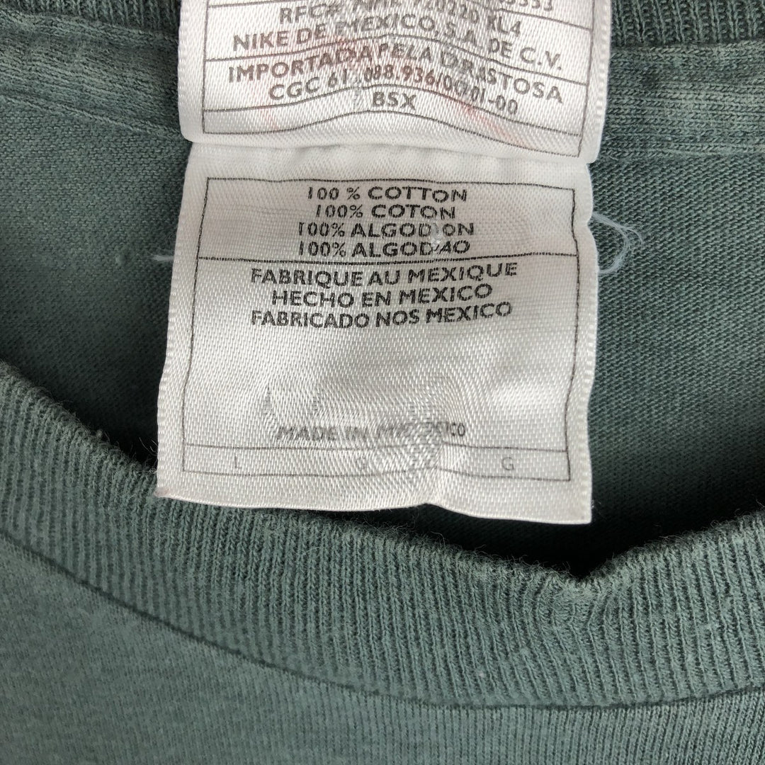 90'S Nike Logo Print T-Shirt, Men's Size L, Vintage cotton green type Vintage Second Hand