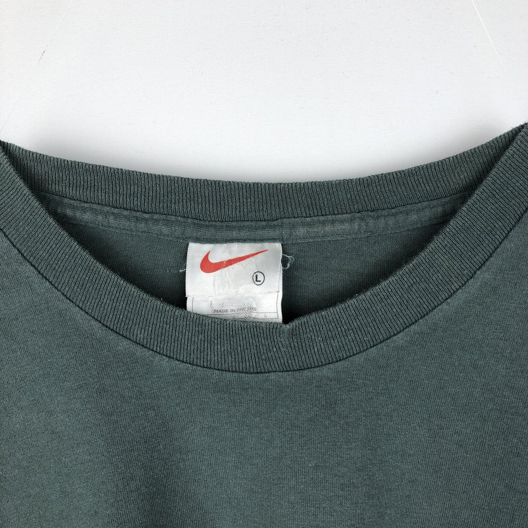 90'S Nike Logo Print T-Shirt, Men's Size L, Vintage cotton green type Vintage Second Hand