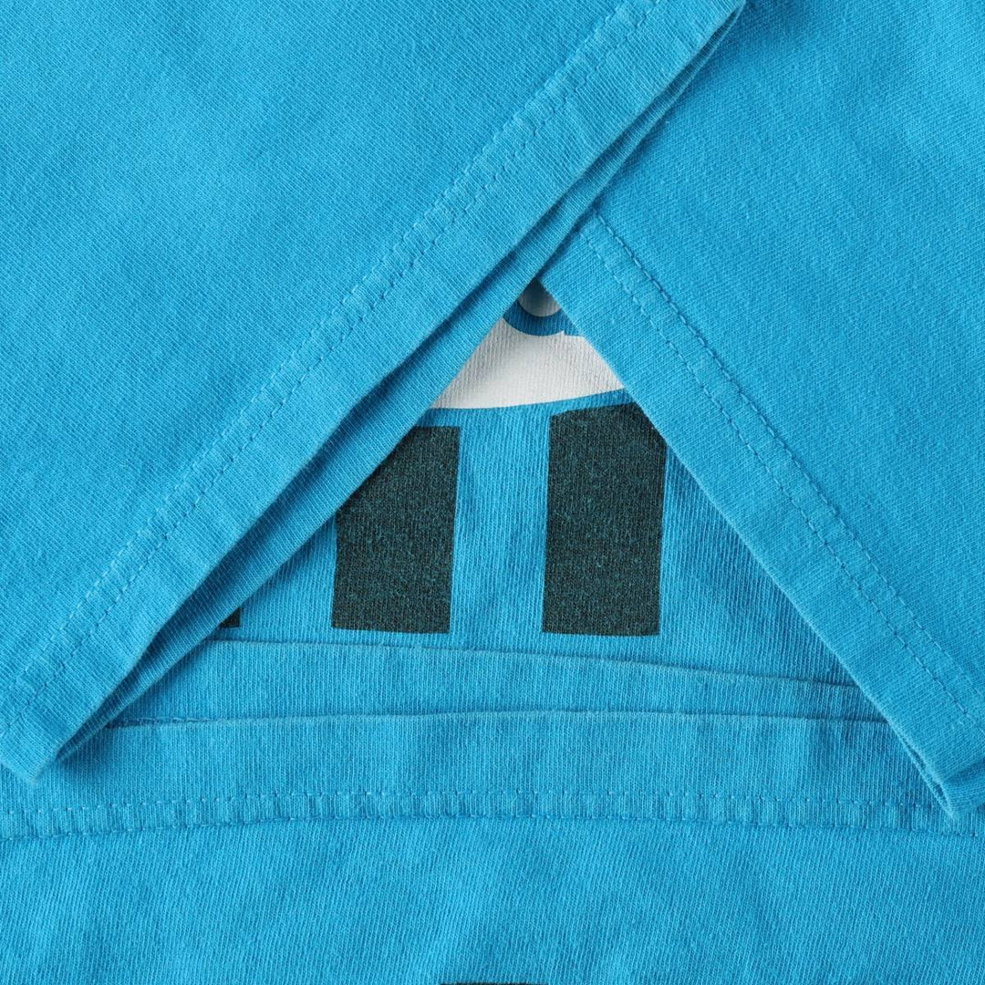 Adidas logo t-shirt, made in USA, men's size M equivalent. cotton turquoise blue Vintage Second Hand