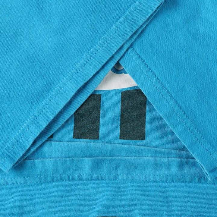 Adidas logo t-shirt, made in USA, men's size M equivalent. cotton turquoise blue Vintage Second Hand