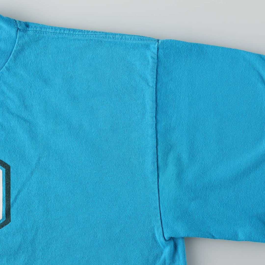 Adidas logo t-shirt, made in USA, men's size M equivalent. cotton turquoise blue Vintage Second Hand