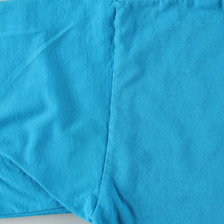 Adidas logo t-shirt, made in USA, men's size M equivalent. cotton turquoise blue Vintage Second Hand