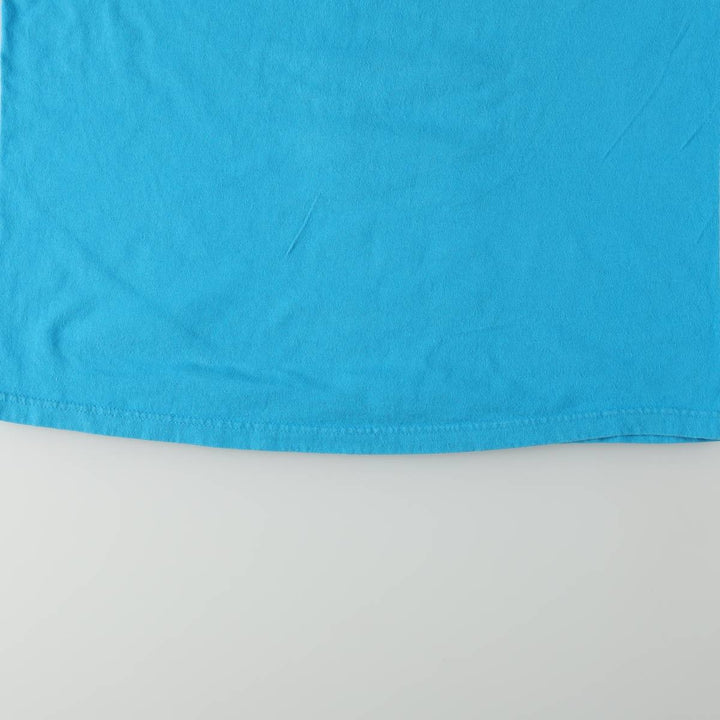 Adidas logo t-shirt, made in USA, men's size M equivalent. cotton turquoise blue Vintage Second Hand