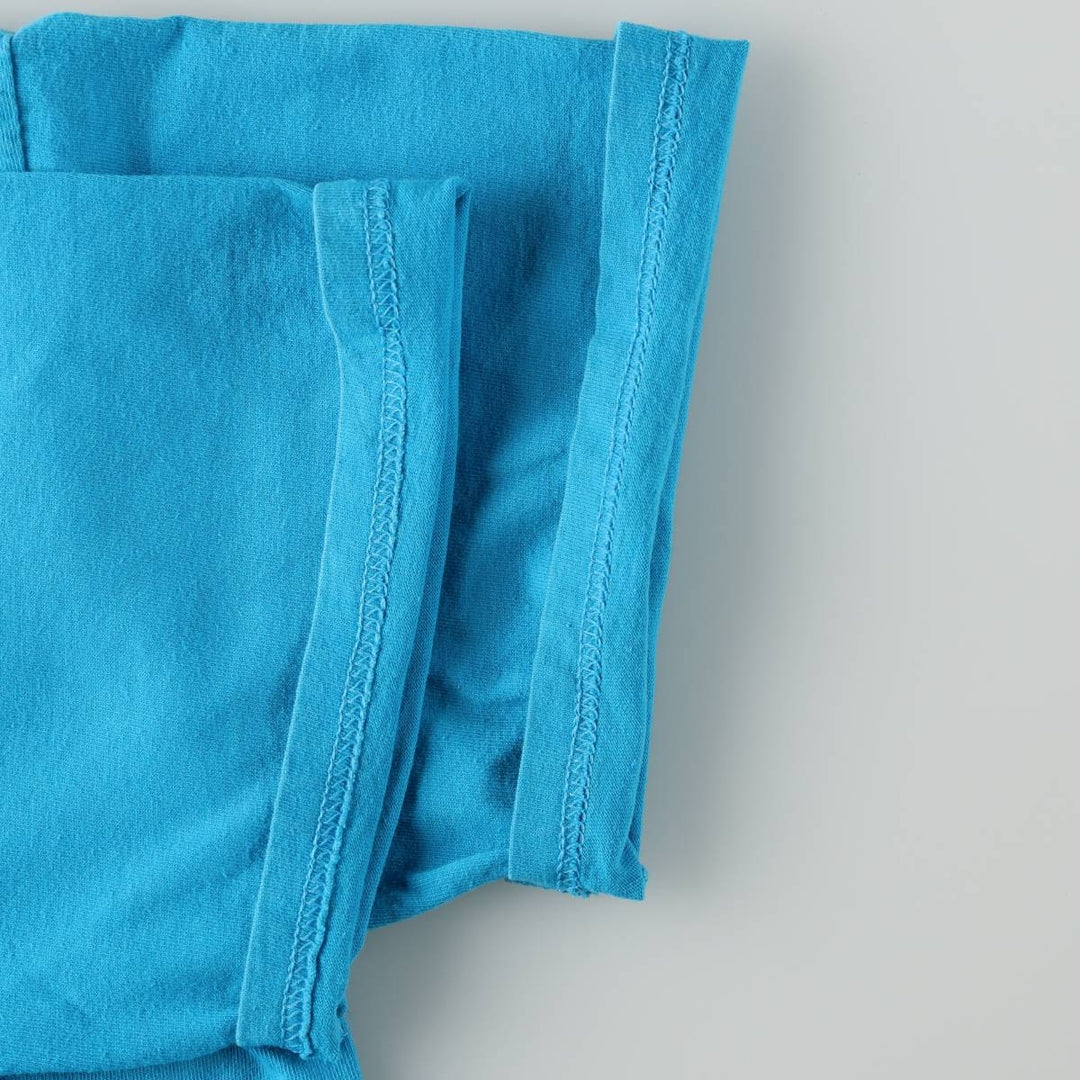 Adidas logo t-shirt, made in USA, men's size M equivalent. cotton turquoise blue Vintage Second Hand