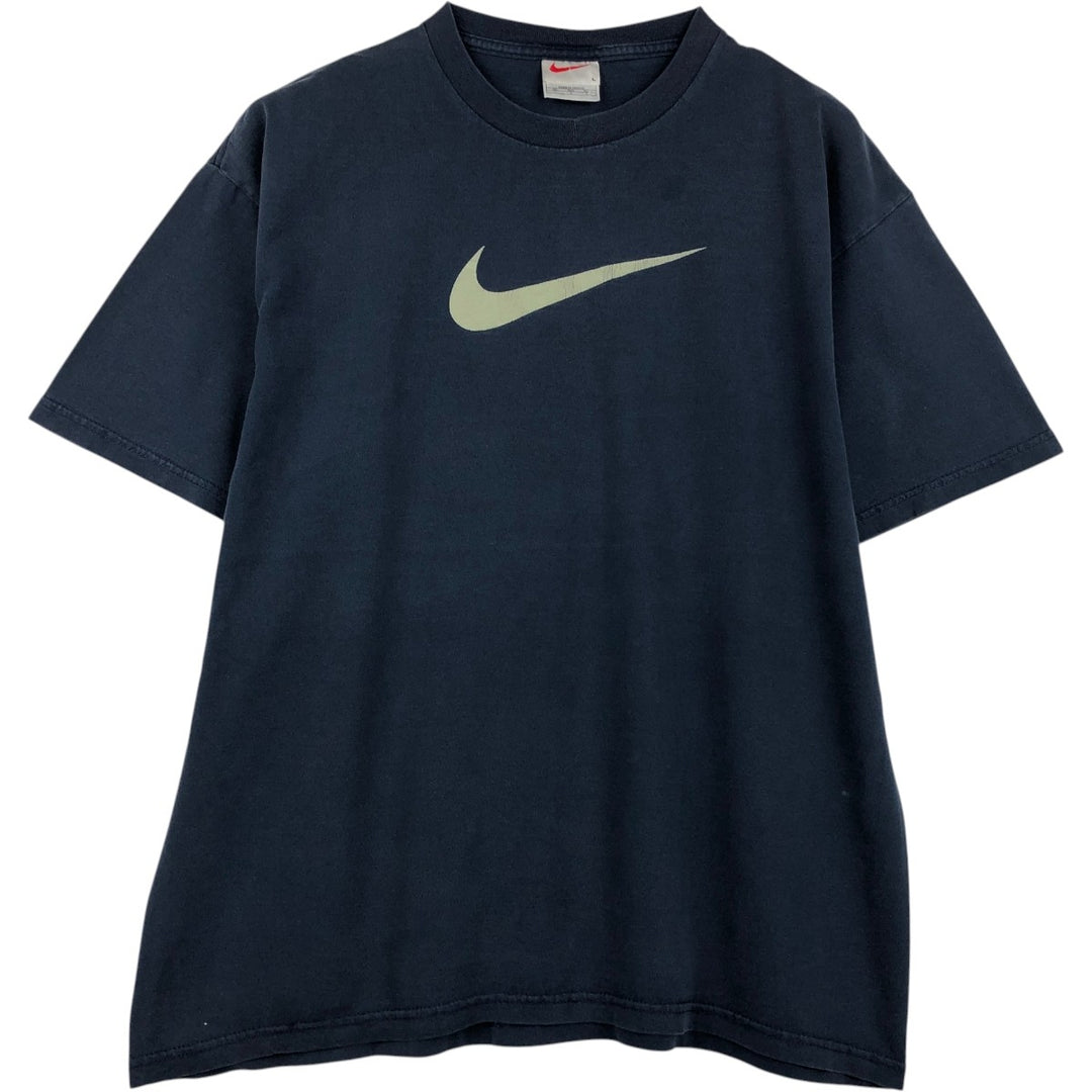 90'S Nike Logo Print T-Shirt, Men's Size L, Vintage cotton navy blue type Vintage Second Hand