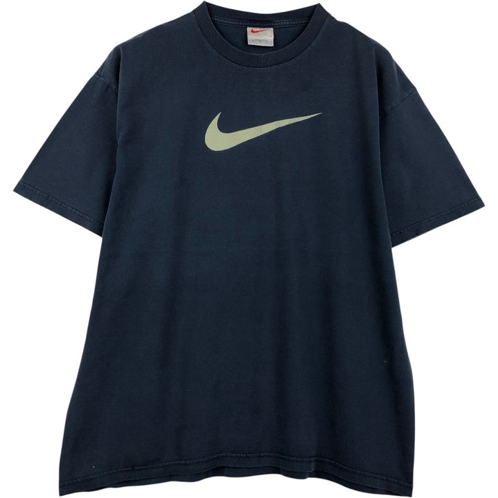 90'S Nike Logo Print T-Shirt, Men's Size L, Vintage cotton navy blue type Vintage Second Hand