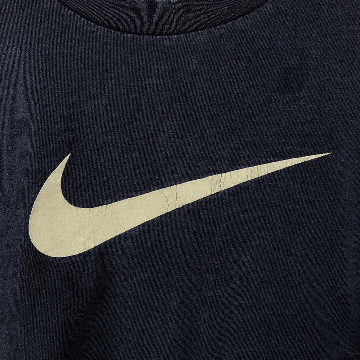 90'S Nike Logo Print T-Shirt, Men's Size L, Vintage cotton navy blue type Vintage Second Hand