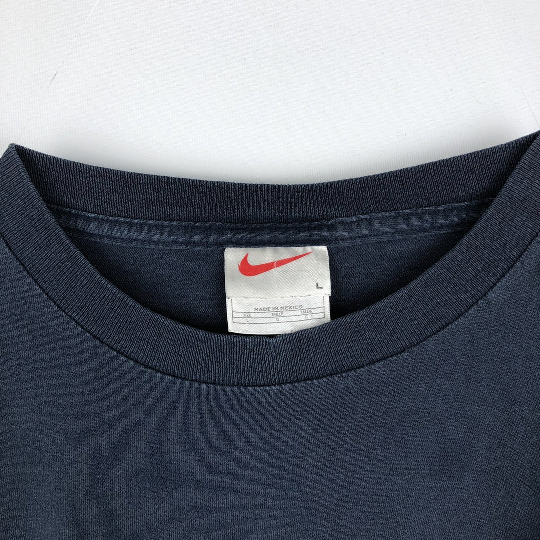 90'S Nike Logo Print T-Shirt, Men's Size L, Vintage cotton navy blue type Vintage Second Hand