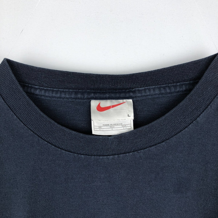 90'S Nike Logo Print T-Shirt, Men's Size L, Vintage cotton navy blue type Vintage Second Hand