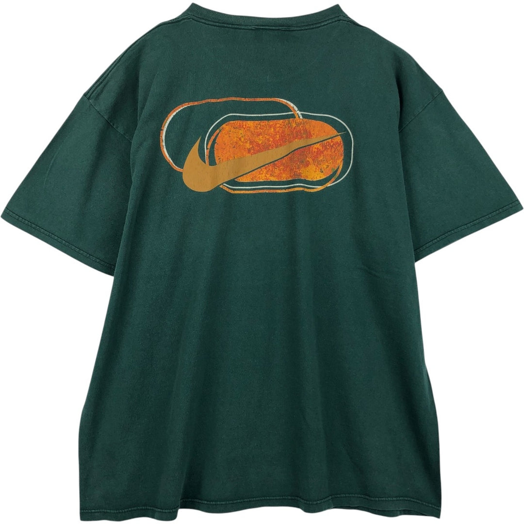 90'S Nike Logo Print T-Shirt Made in USA Men's XL Vintage cotton green type Vintage Second Hand