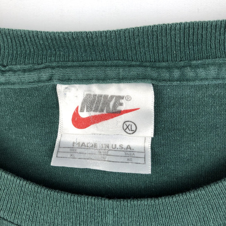 90'S Nike Logo Print T-Shirt Made in USA Men's XL Vintage cotton green type Vintage Second Hand