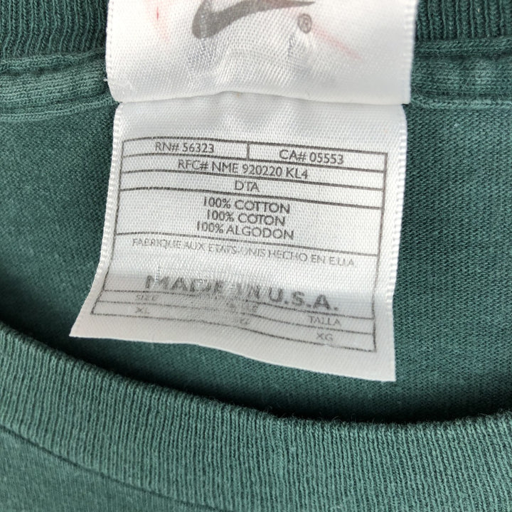 90'S Nike Logo Print T-Shirt Made in USA Men's XL Vintage cotton green type Vintage Second Hand