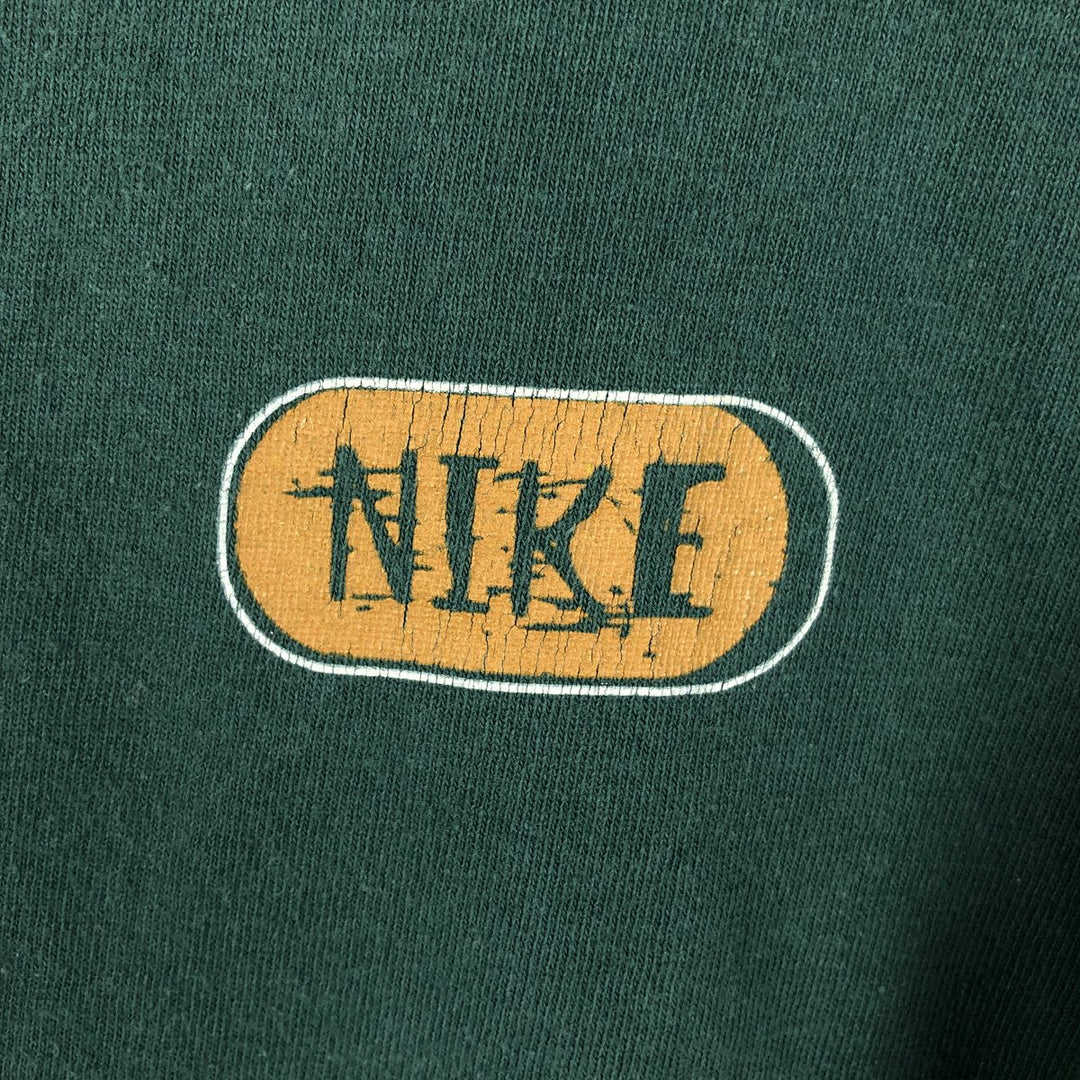 90'S Nike Logo Print T-Shirt Made in USA Men's XL Vintage cotton green type Vintage Second Hand