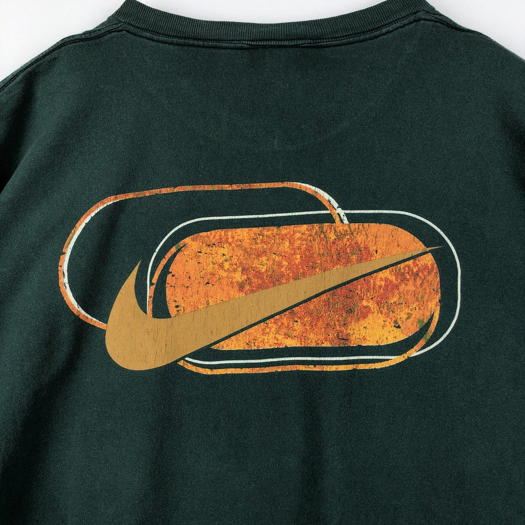 90'S Nike Logo Print T-Shirt Made in USA Men's XL Vintage cotton green type Vintage Second Hand