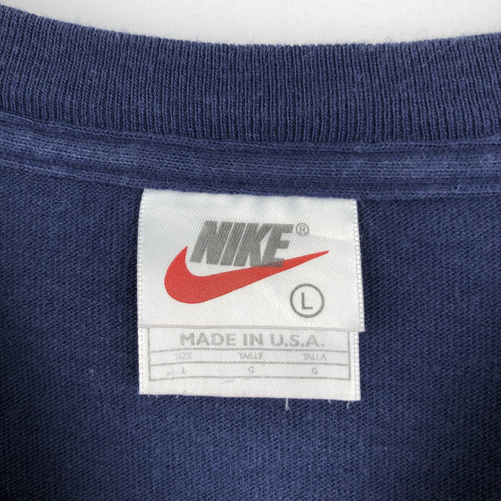 90'S Nike Logo T-Shirt, Made in USA, Men's Size L (approx.), Vintage cotton navy blue type Vintage Second Hand