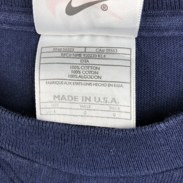 90'S Nike Logo T-Shirt, Made in USA, Men's Size L (approx.), Vintage cotton navy blue type Vintage Second Hand