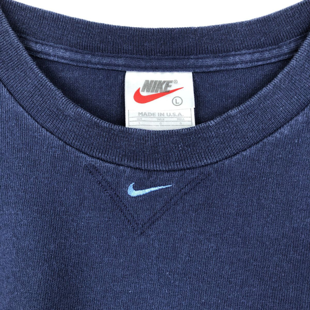 90'S Nike Logo T-Shirt, Made in USA, Men's Size L (approx.), Vintage cotton navy blue type Vintage Second Hand