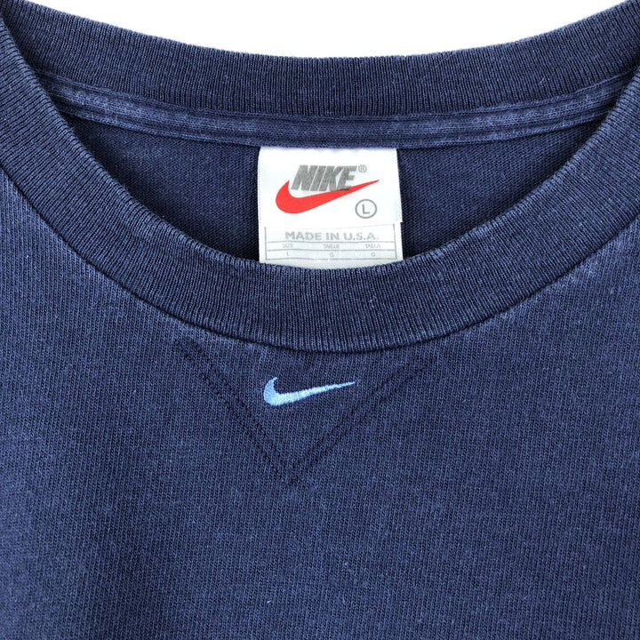 90'S Nike Logo T-Shirt, Made in USA, Men's Size L (approx.), Vintage cotton navy blue type Vintage Second Hand
