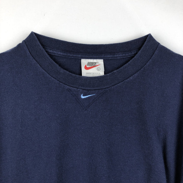 90'S Nike Logo T-Shirt, Made in USA, Men's Size L (approx.), Vintage cotton navy blue type Vintage Second Hand