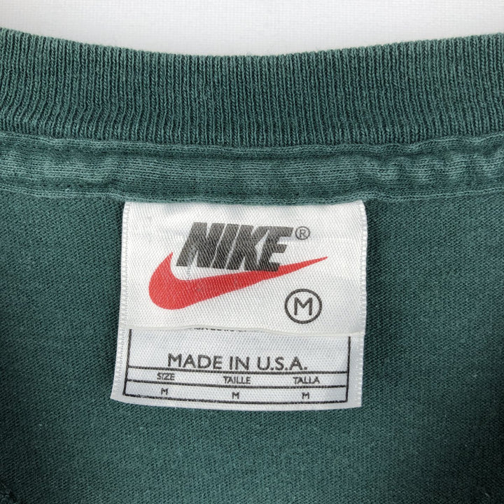 90'S Nike JUST DO IT Logo Print T-Shirt, Made in USA, Men's Size M (approx.), Vintage cotton green type Vintage Second Hand
