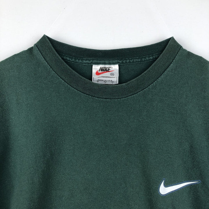 90'S Nike JUST DO IT Logo Print T-Shirt, Made in USA, Men's Size M (approx.), Vintage cotton green type Vintage Second Hand