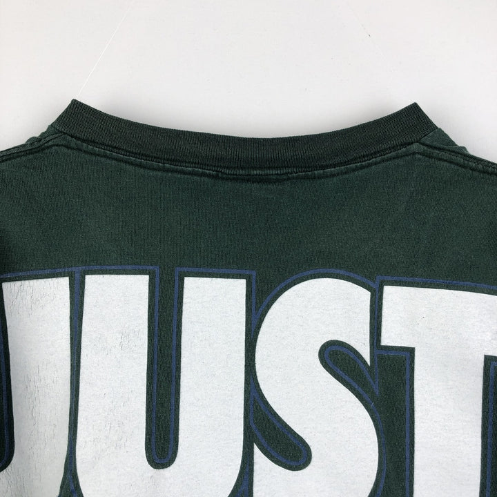 90'S Nike JUST DO IT Logo Print T-Shirt, Made in USA, Men's Size M (approx.), Vintage cotton green type Vintage Second Hand