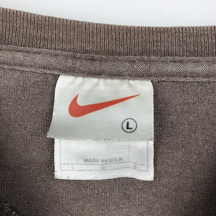 90'S Nike Logo T-Shirt, Made in USA, Men's Size L (approx.), Vintage polyester brown type Vintage Second Hand